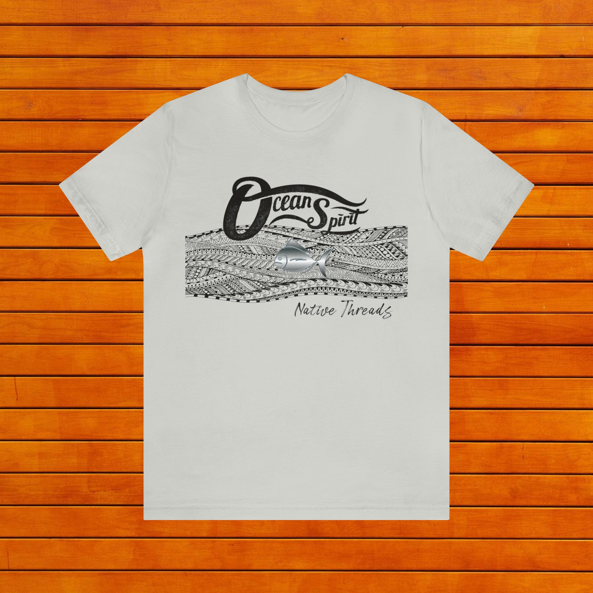 OCEAN SPIRIT NATIVE THREADS FISH TRIBAL Unisex Jersey Short Sleeve Tee - OCEANE