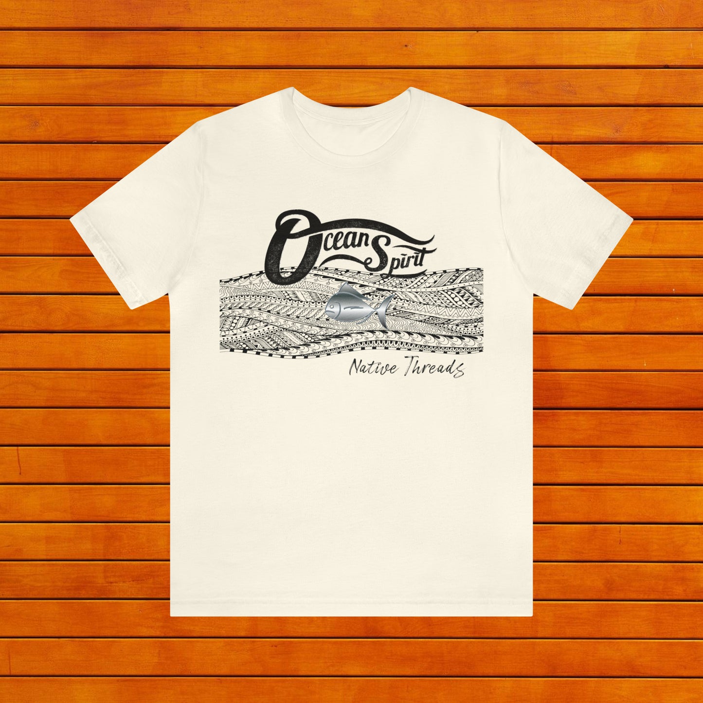 OCEAN SPIRIT NATIVE THREADS FISH TRIBAL Unisex Jersey Short Sleeve Tee - OCEANE
