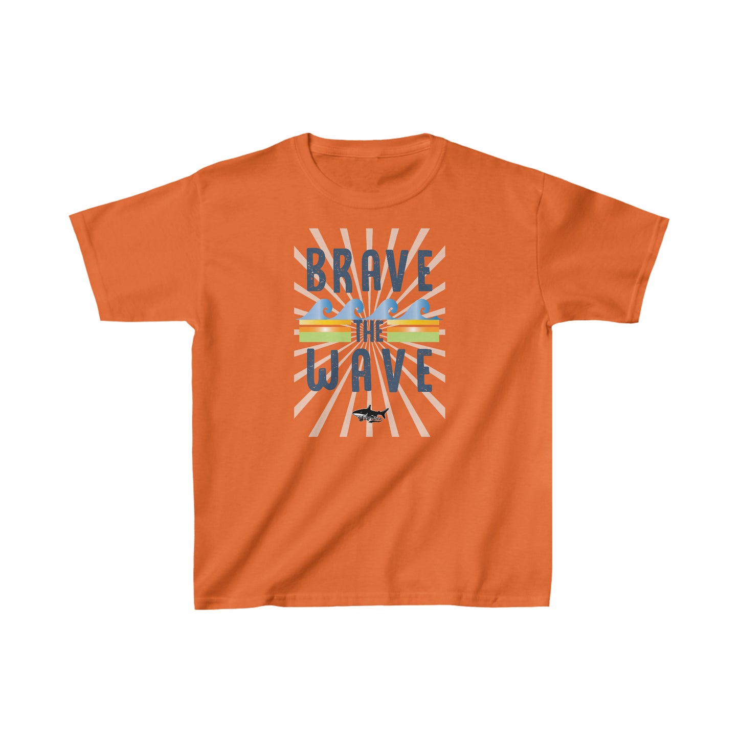KIDS BRAVE THE WAVE CUTE SHARK Heavy Cotton™ Tee - OCEANE