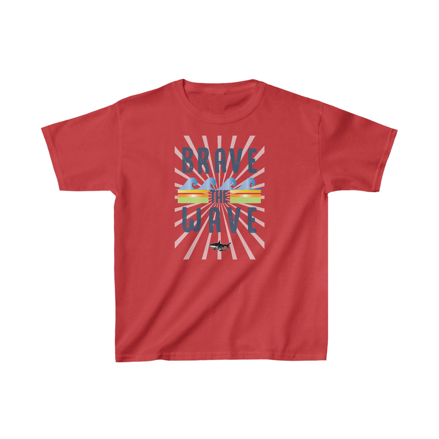 KIDS BRAVE THE WAVE CUTE SHARK Heavy Cotton™ Tee - OCEANE