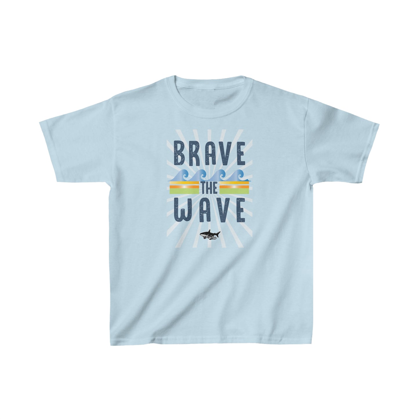 KIDS BRAVE THE WAVE CUTE SHARK Heavy Cotton™ Tee - OCEANE