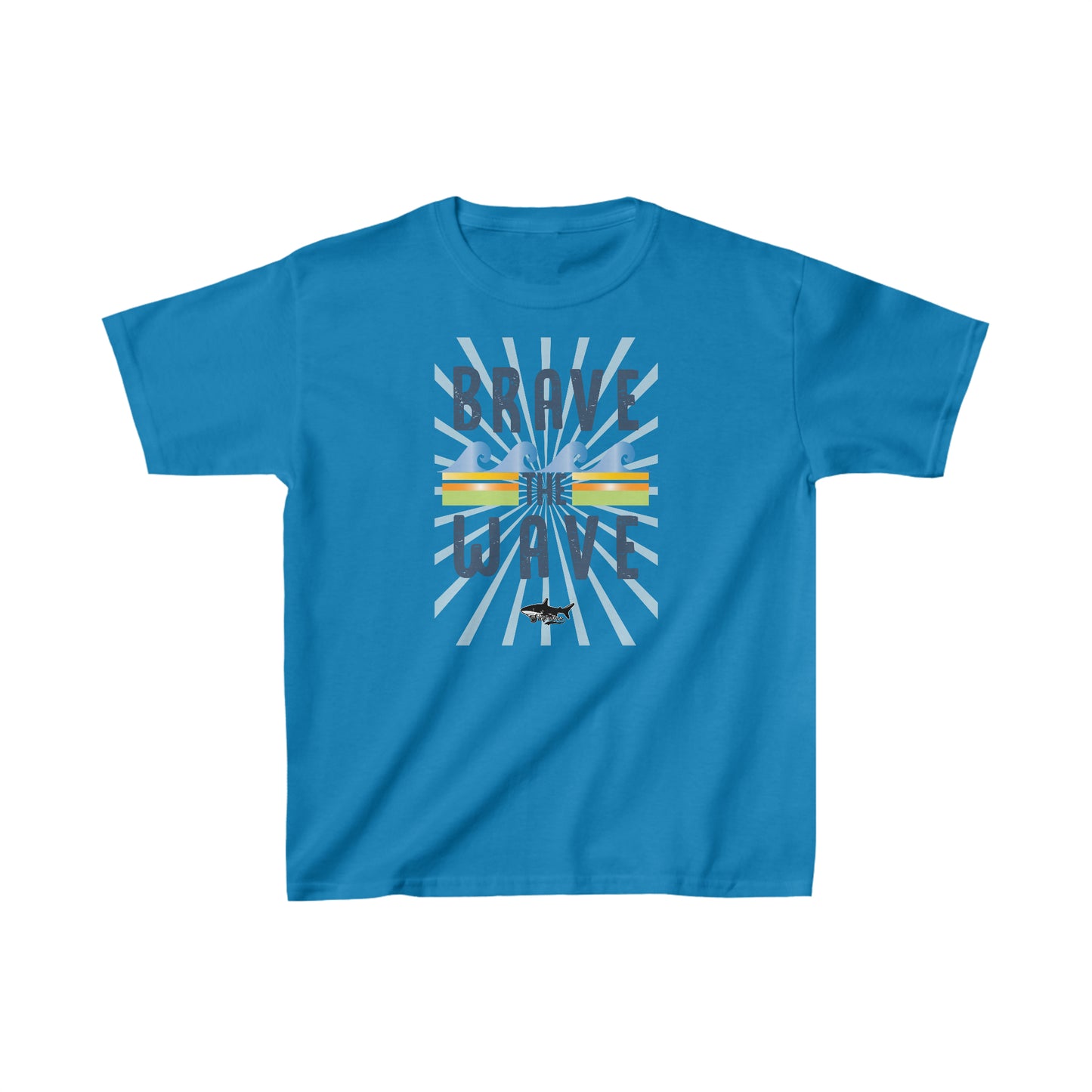 KIDS BRAVE THE WAVE CUTE SHARK Heavy Cotton™ Tee - OCEANE