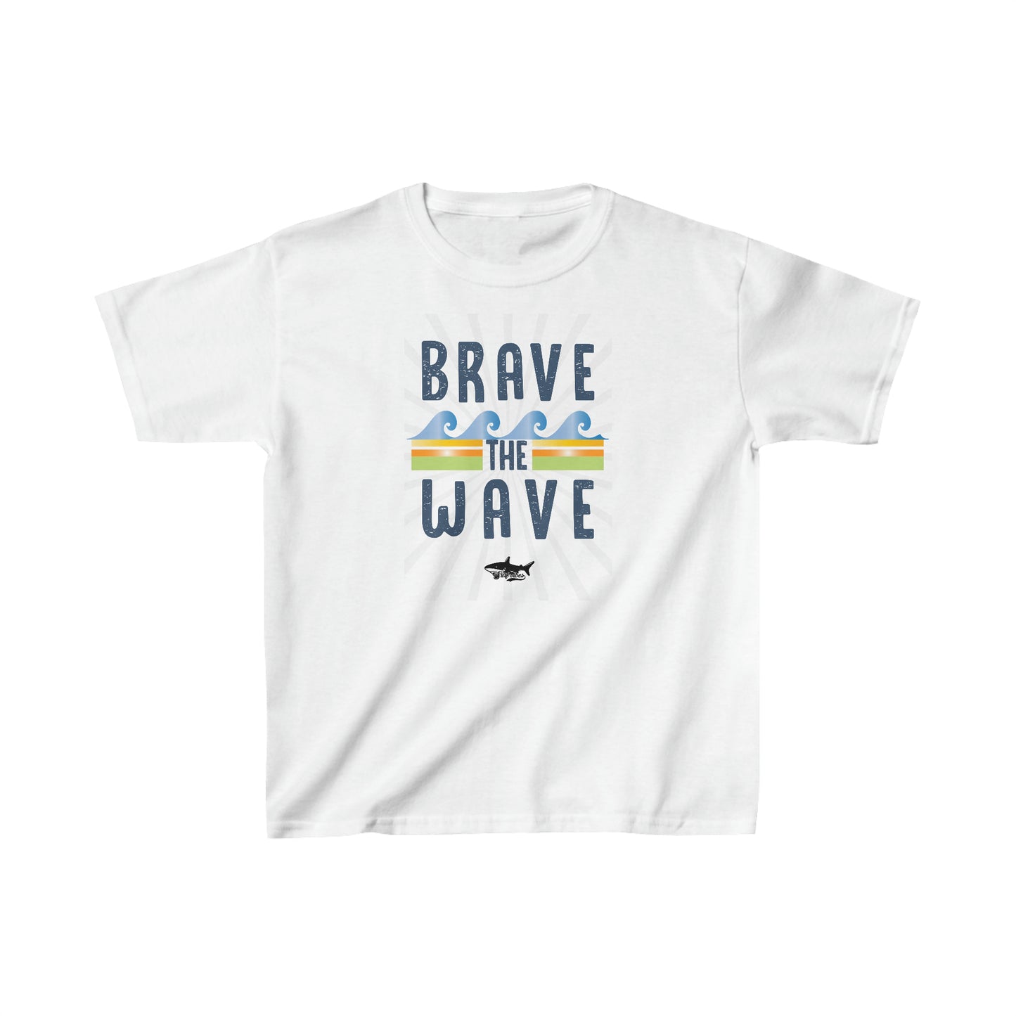 KIDS BRAVE THE WAVE CUTE SHARK Heavy Cotton™ Tee - OCEANE