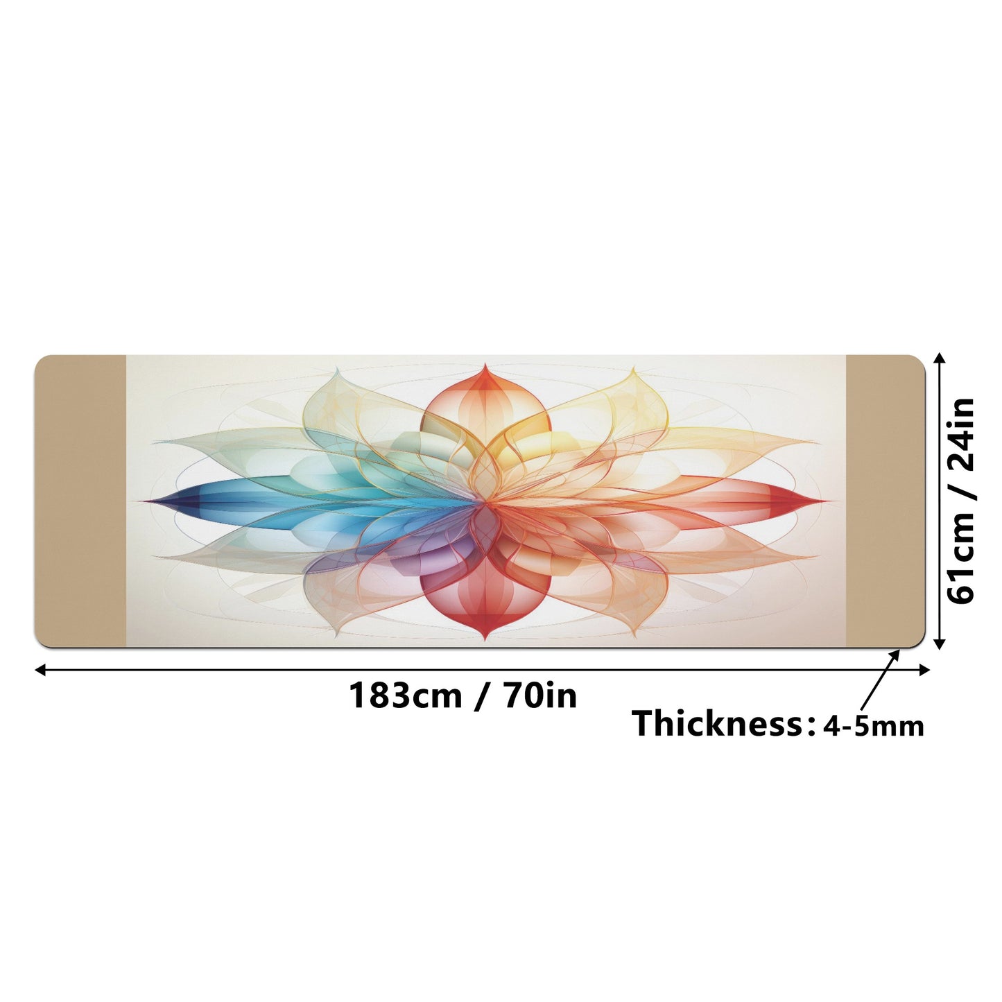 Flower of Life Yoga Mat Color Focus Mandala 4mm Rubber - OCEANE