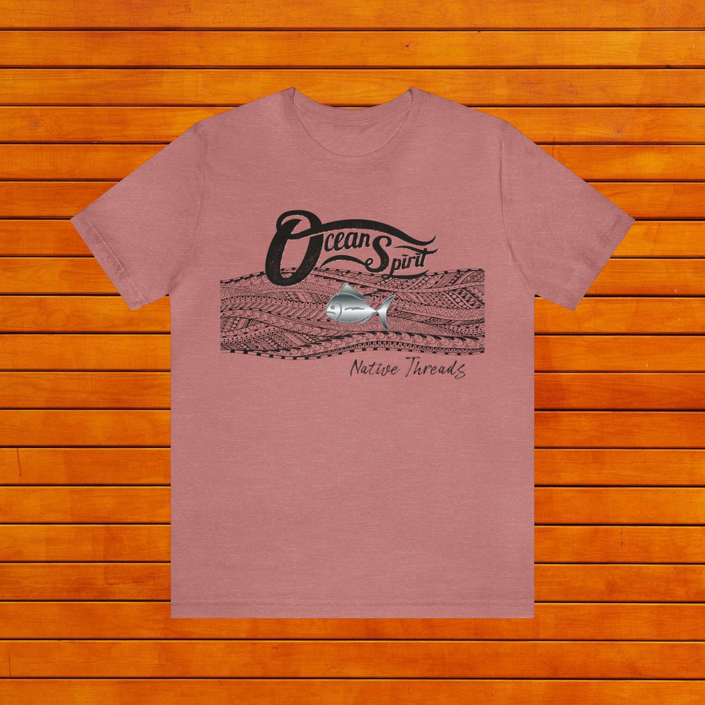 OCEAN SPIRIT NATIVE THREADS FISH TRIBAL Unisex Jersey Short Sleeve Tee - OCEANE