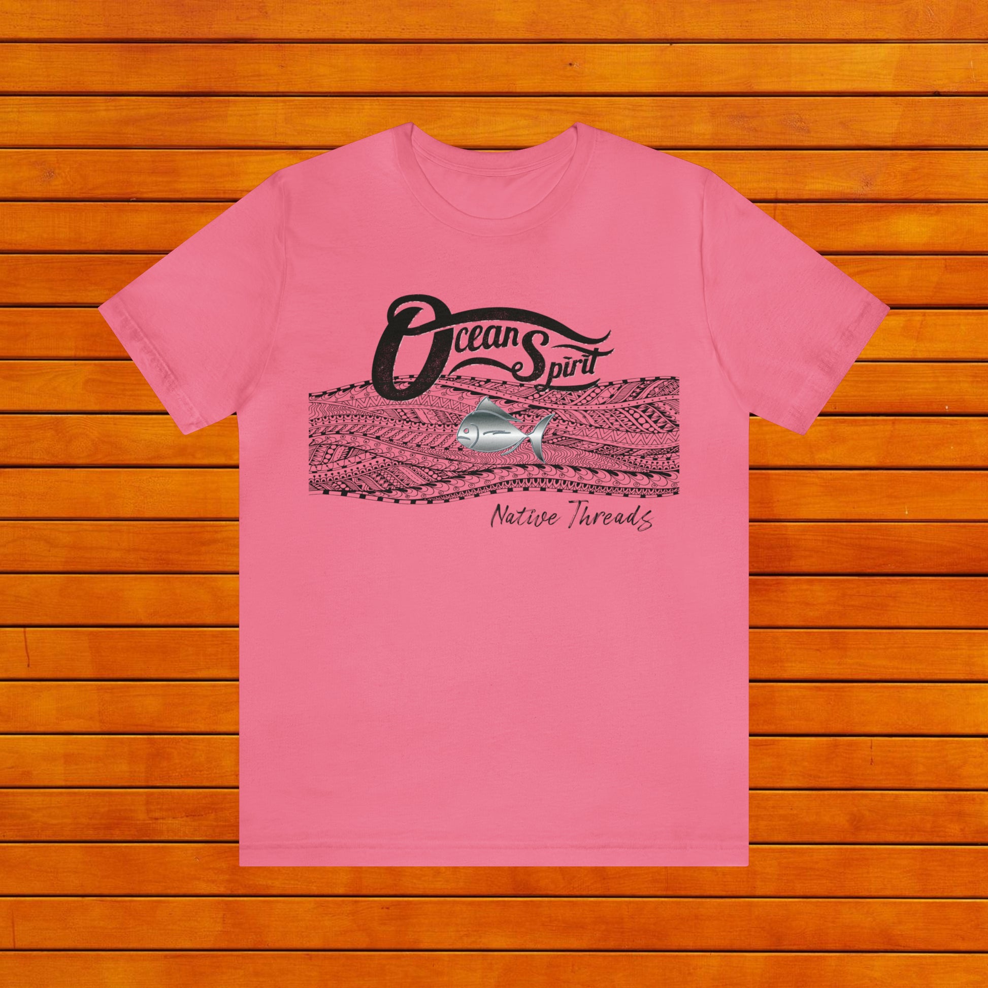 OCEAN SPIRIT NATIVE THREADS FISH TRIBAL Unisex Jersey Short Sleeve Tee - OCEANE
