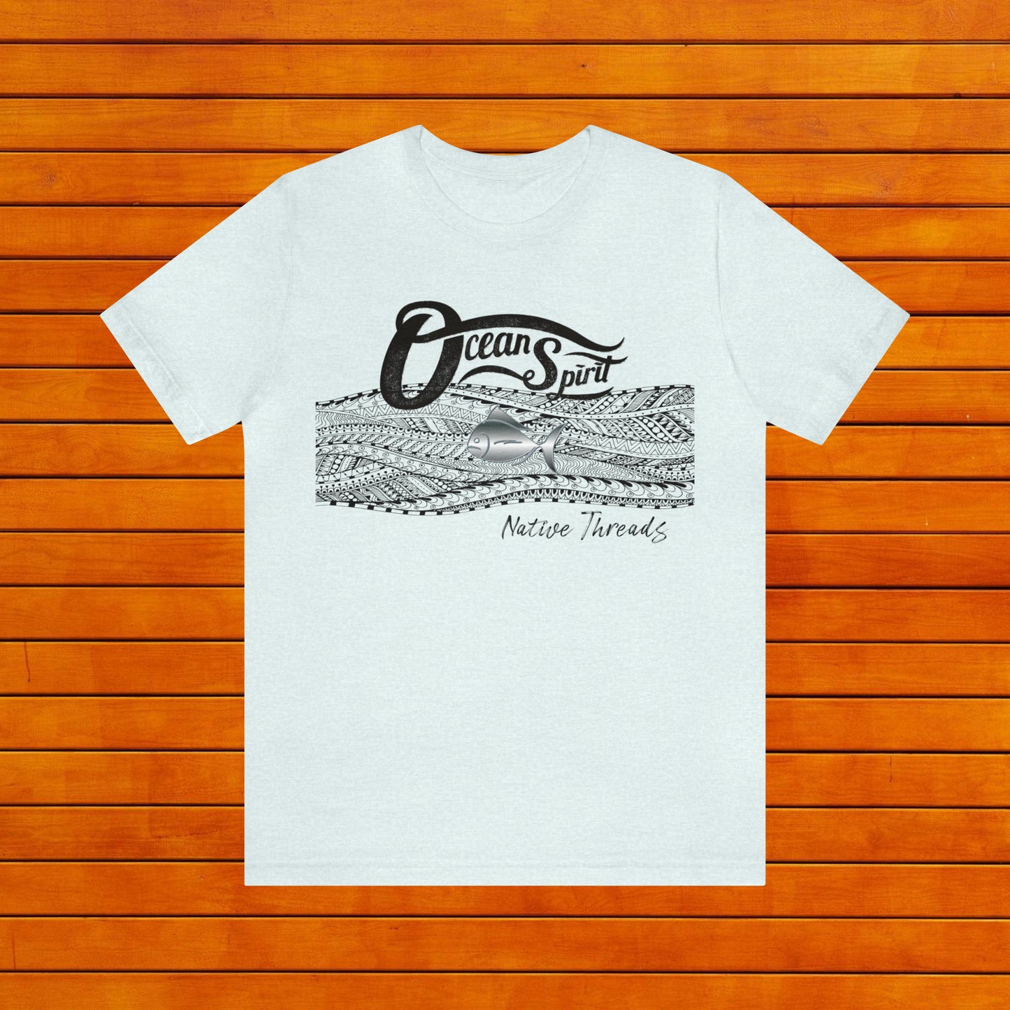 OCEAN SPIRIT NATIVE THREADS FISH TRIBAL Unisex Jersey Short Sleeve Tee - OCEANE
