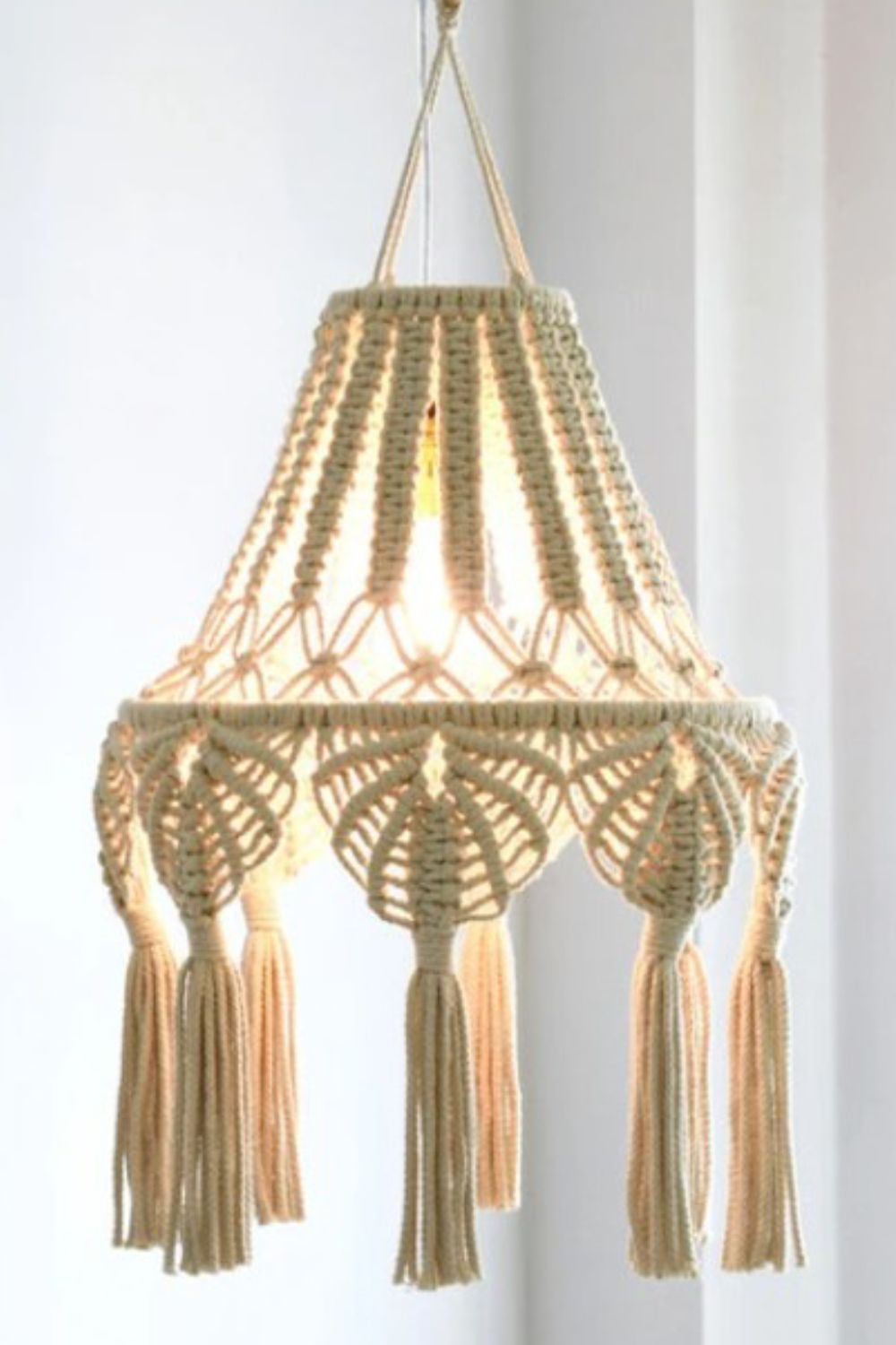 Macrame Hanging Lampshade - OCEANE