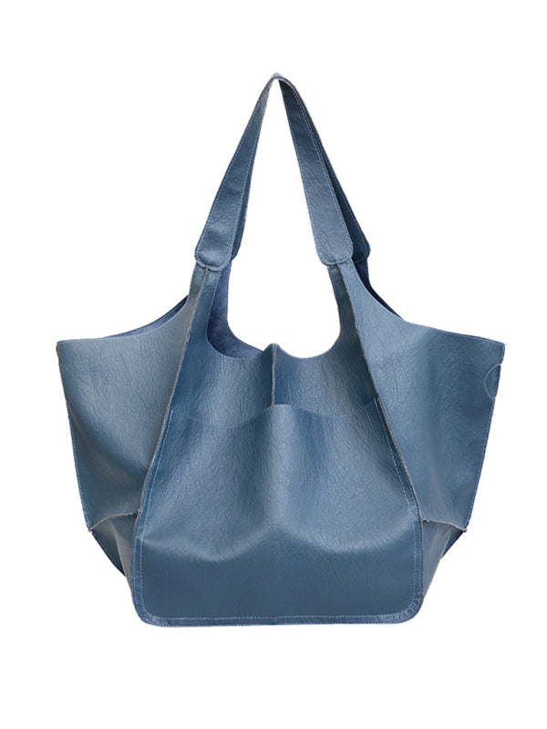 Large Bag Soft Leather Large One Shoulder Portable Tote Bag~ many colors!