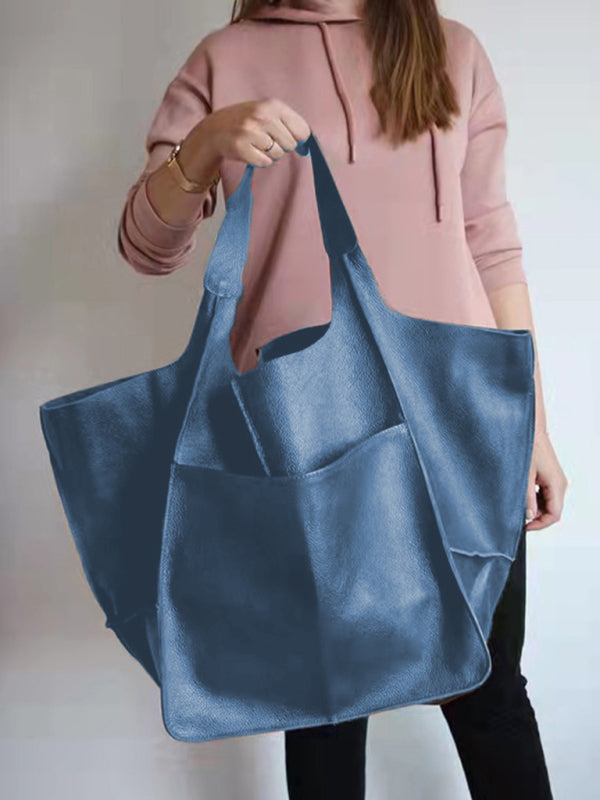Large Bag Soft Leather Large One Shoulder Portable Tote Bag~ many colors!