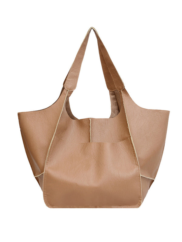 Large Bag Soft Leather Large One Shoulder Portable Tote Bag~ many colors!