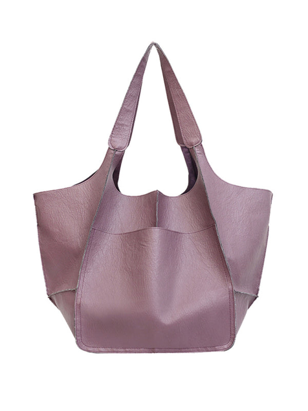 Large Bag Soft Leather Large One Shoulder Portable Tote Bag~ many colors!