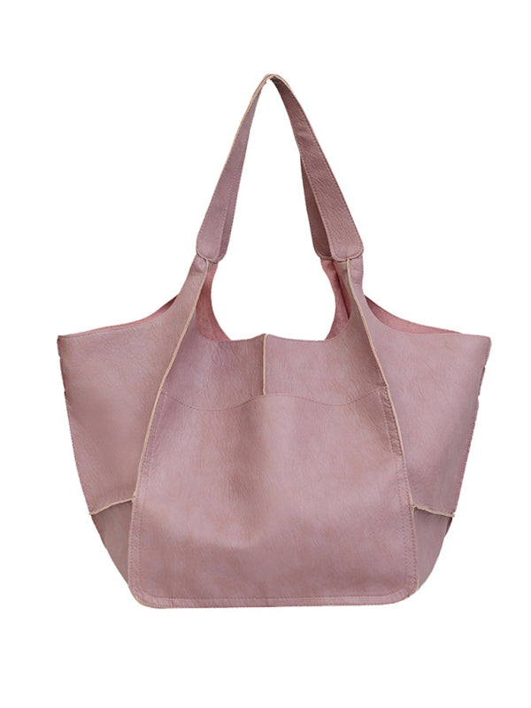 Large Bag Soft Leather Large One Shoulder Portable Tote Bag~ many colors!