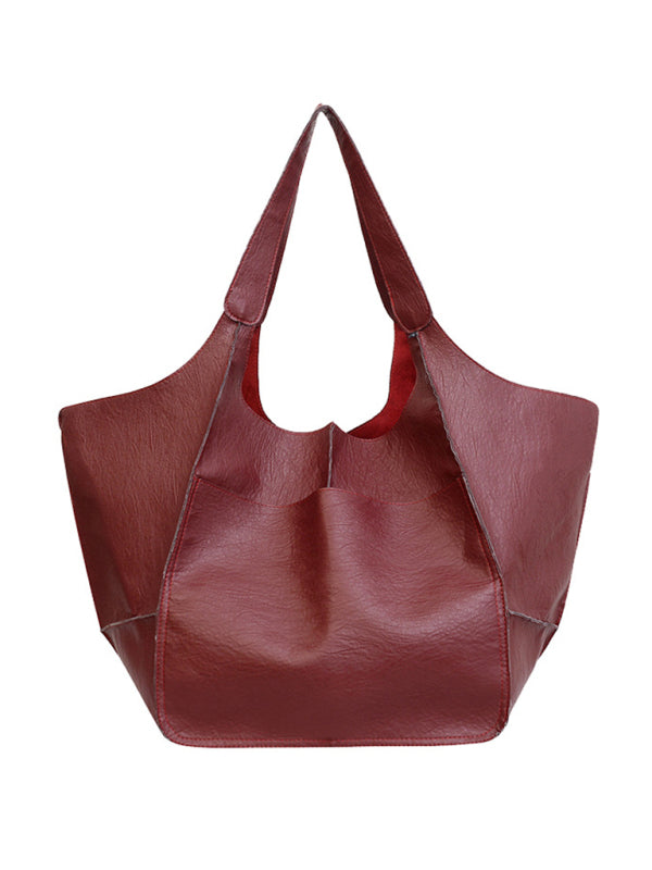 Large Bag Soft Leather Large One Shoulder Portable Tote Bag~ many colors!