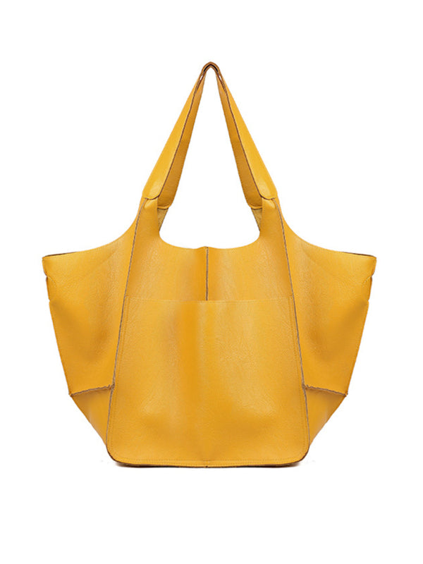 Large Bag Soft Leather Large One Shoulder Portable Tote Bag~ many colors!