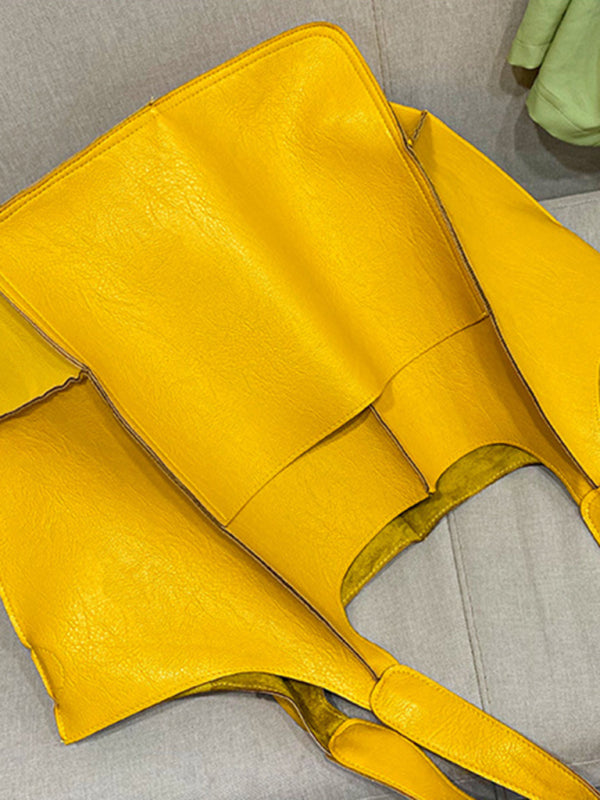 Large Bag Soft Leather Large One Shoulder Portable Tote Bag~ many colors!