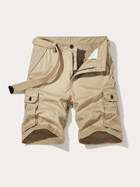Men's Belted Double Pocket Cargo Shorts