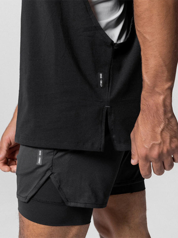Men's Sports Loose Round Neck Quick Dry Sleeveless Active Tank