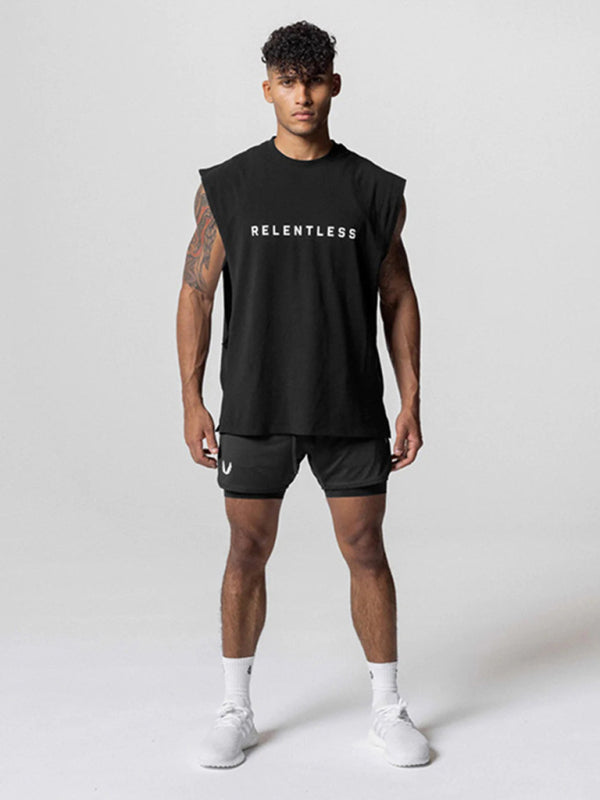 Men's Sports Loose Round Neck Quick Dry Sleeveless Active Tank