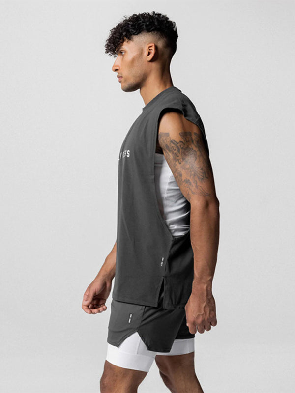 Men's Sports Loose Round Neck Quick Dry Sleeveless Active Tank