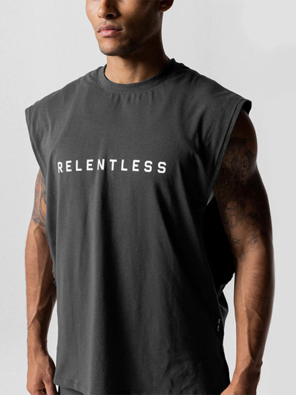 Men's Sports Loose Round Neck Quick Dry Sleeveless Active Tank