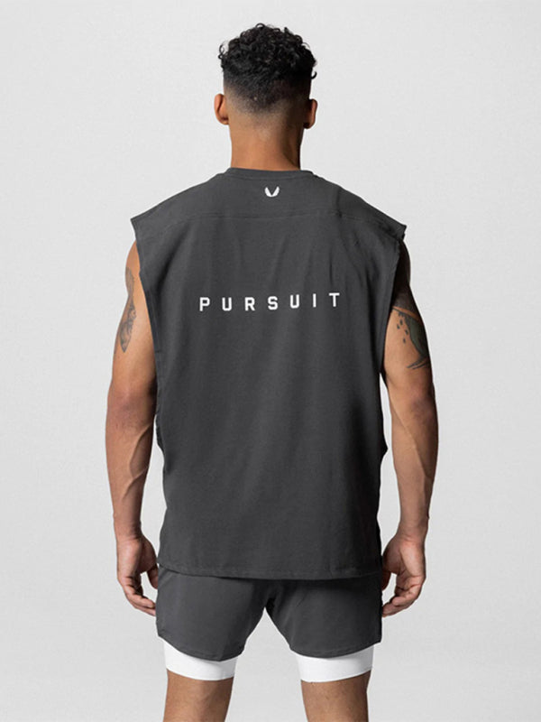 Men's Sports Loose Round Neck Quick Dry Sleeveless Active Tank