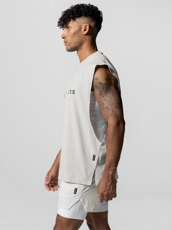 Men's Sports Loose Round Neck Quick Dry Sleeveless Active Tank