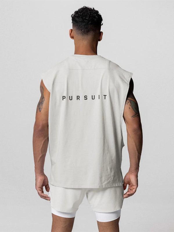 Men's Sports Loose Round Neck Quick Dry Sleeveless Active Tank