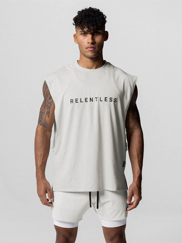 Men's Sports Loose Round Neck Quick Dry Sleeveless Active Tank