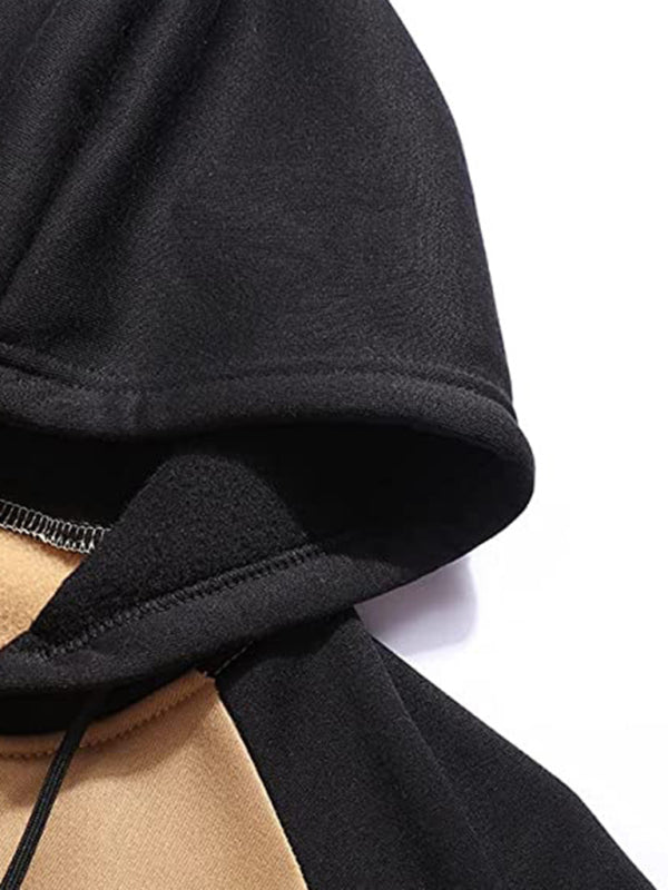 Jacket Contrasting Zippered color cardigan fleece hoodie men's clothing