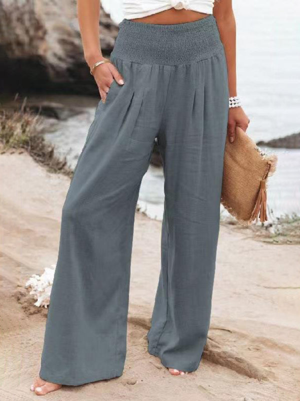 Women's Casual wide-leg Cotton Loose Trouser Pants