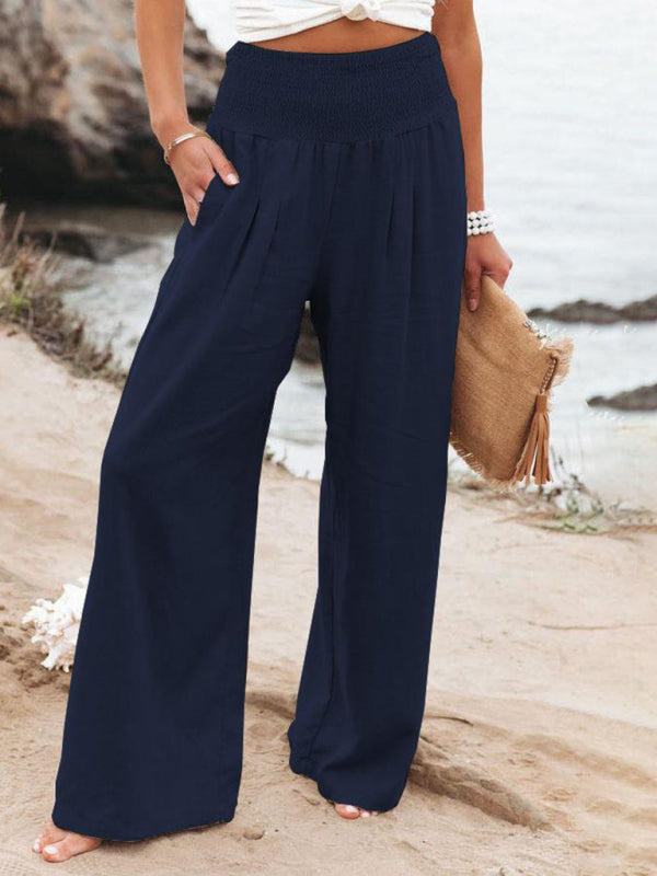 Women's Casual wide-leg Cotton Loose Trouser Pants