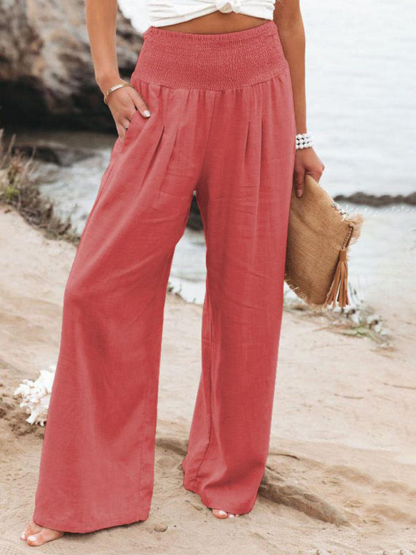 Women's Casual wide-leg Cotton Loose Trouser Pants