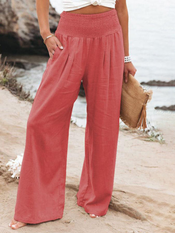 Women's Casual wide-leg Cotton Loose Trouser Pants