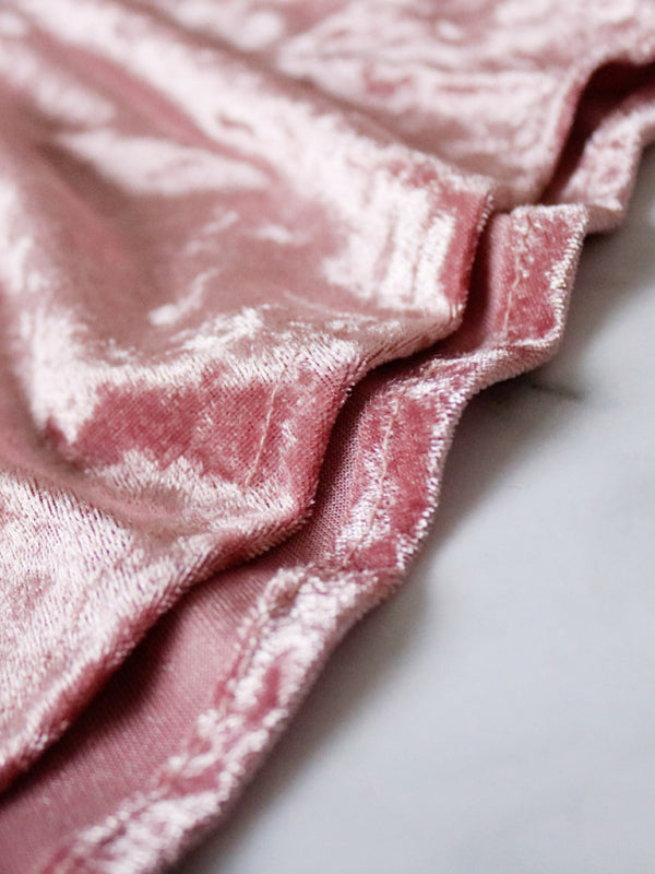 Sexy Velvet V-neck Underwear Two-Piece Set Sexy Lingerie Pajamas Loungewear Set