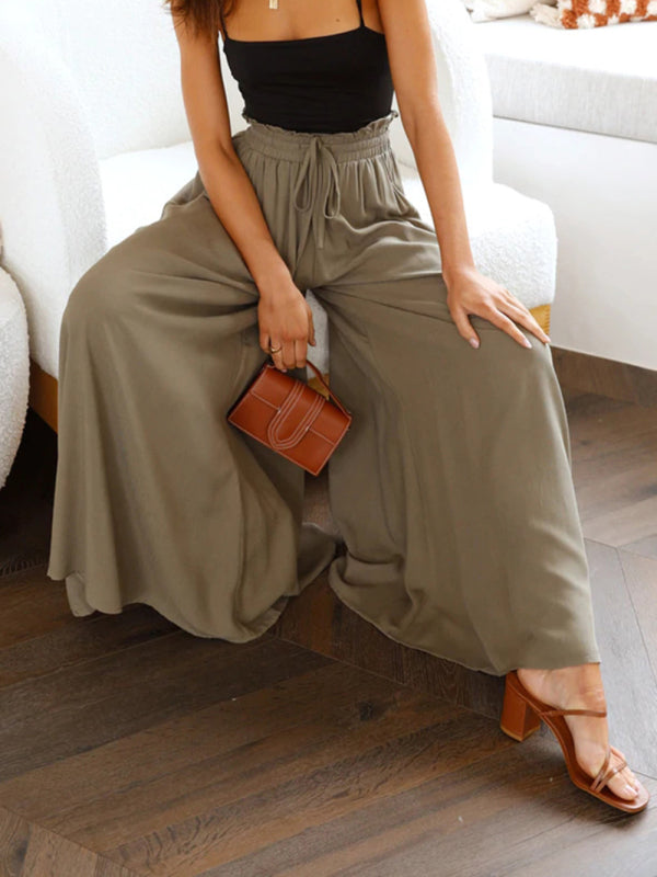 Casual wide-leg loose flowing style casual fashion trousers