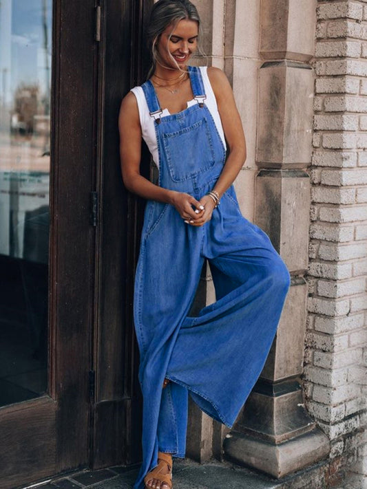 Women's Loose Casual Fashion Denim Overalls - OCEANE