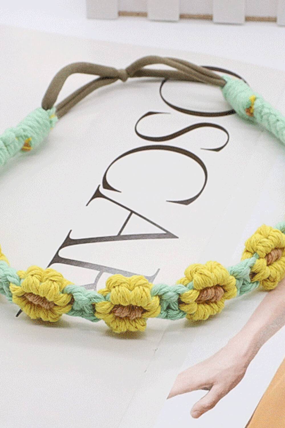 Assorted 2-Pack In My Circle Daisy Macrame Headband - OCEANE