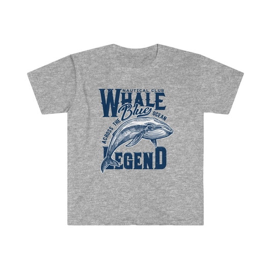 Nautical Whale Blue Legend Men's Softstyle T-Shirt - OCEANE