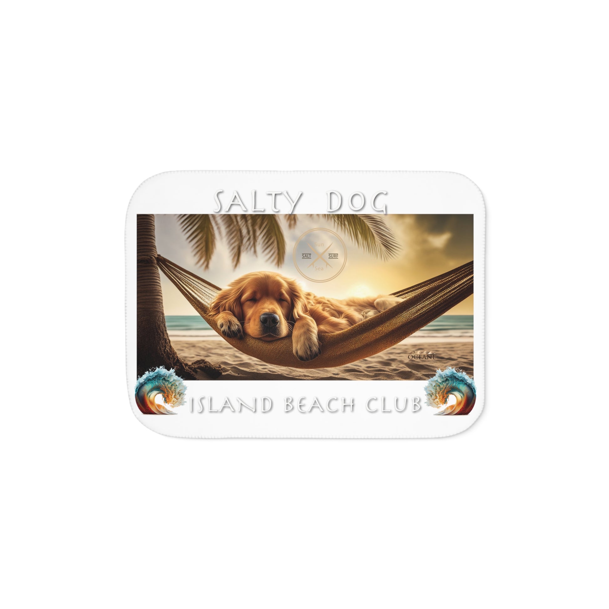 SALTY DOG ISLAND BEACH CLUB WHITE Sherpa Blanket - OCEANE