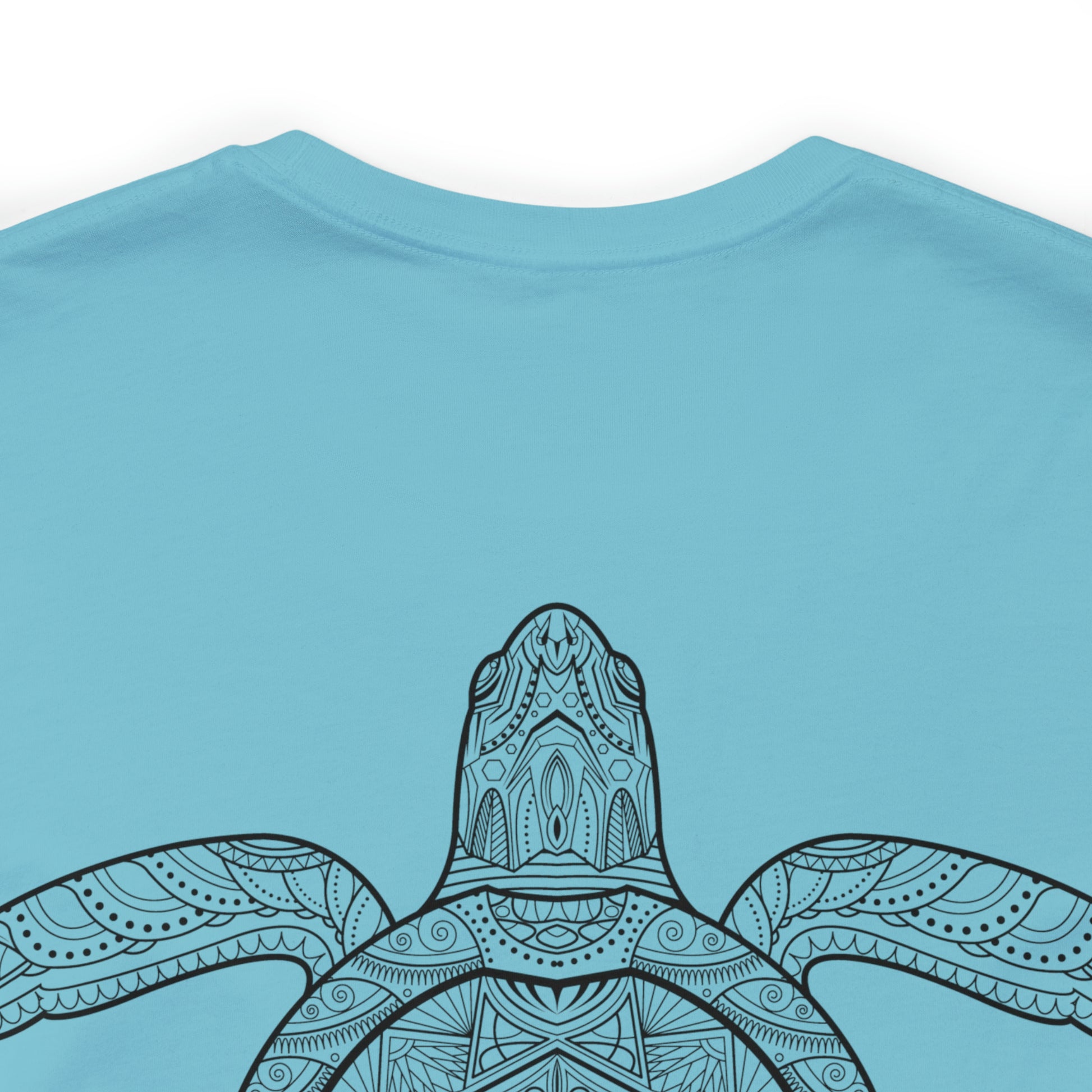 GET SALTY Living the Ocean Life, Turtle print -black- on Super Soft Jersey Short Sleeve Tee - OCEANE