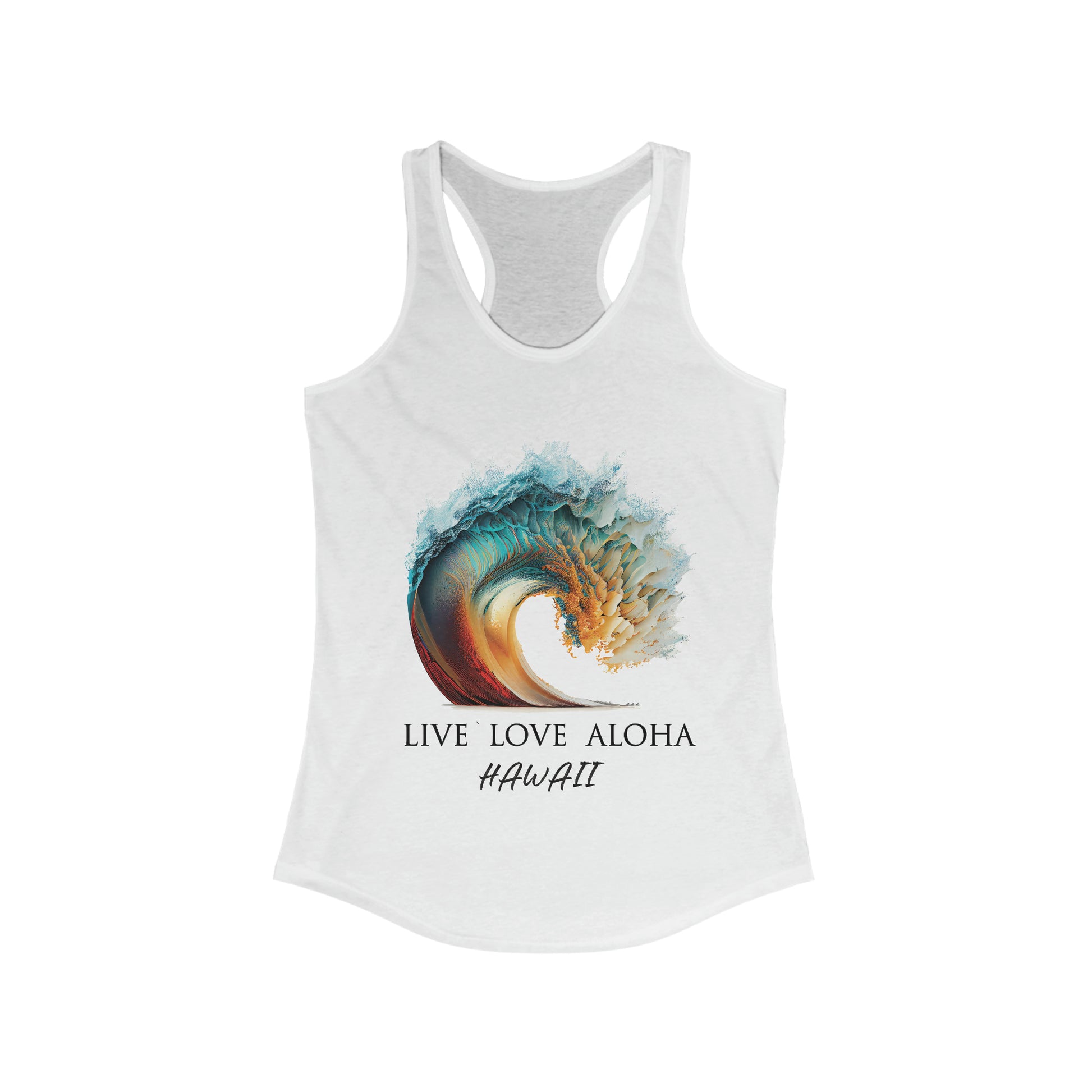 EPIC WAVE LIVE LOVE ALOHA HAWAII Women's Ideal Racerback Tank - OCEANE