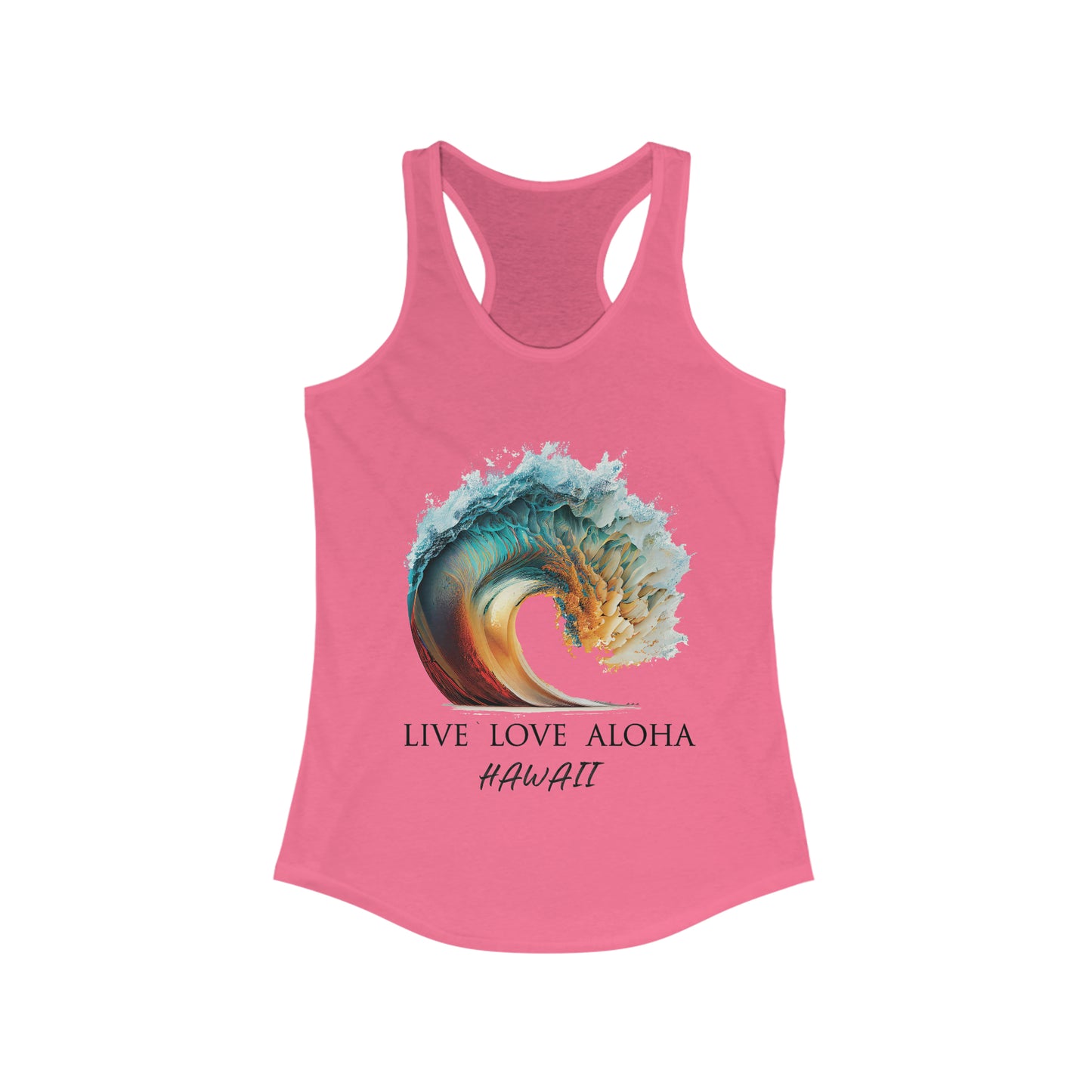 EPIC WAVE LIVE LOVE ALOHA HAWAII Women's Ideal Racerback Tank - OCEANE