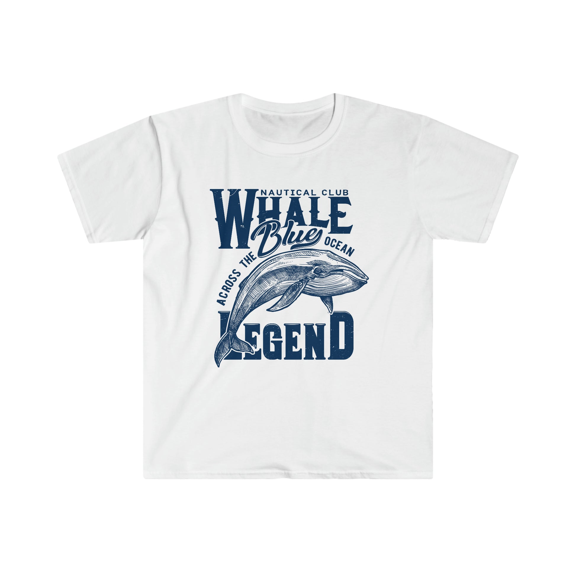 Nautical Whale Blue Legend Men's Softstyle T-Shirt - OCEANE