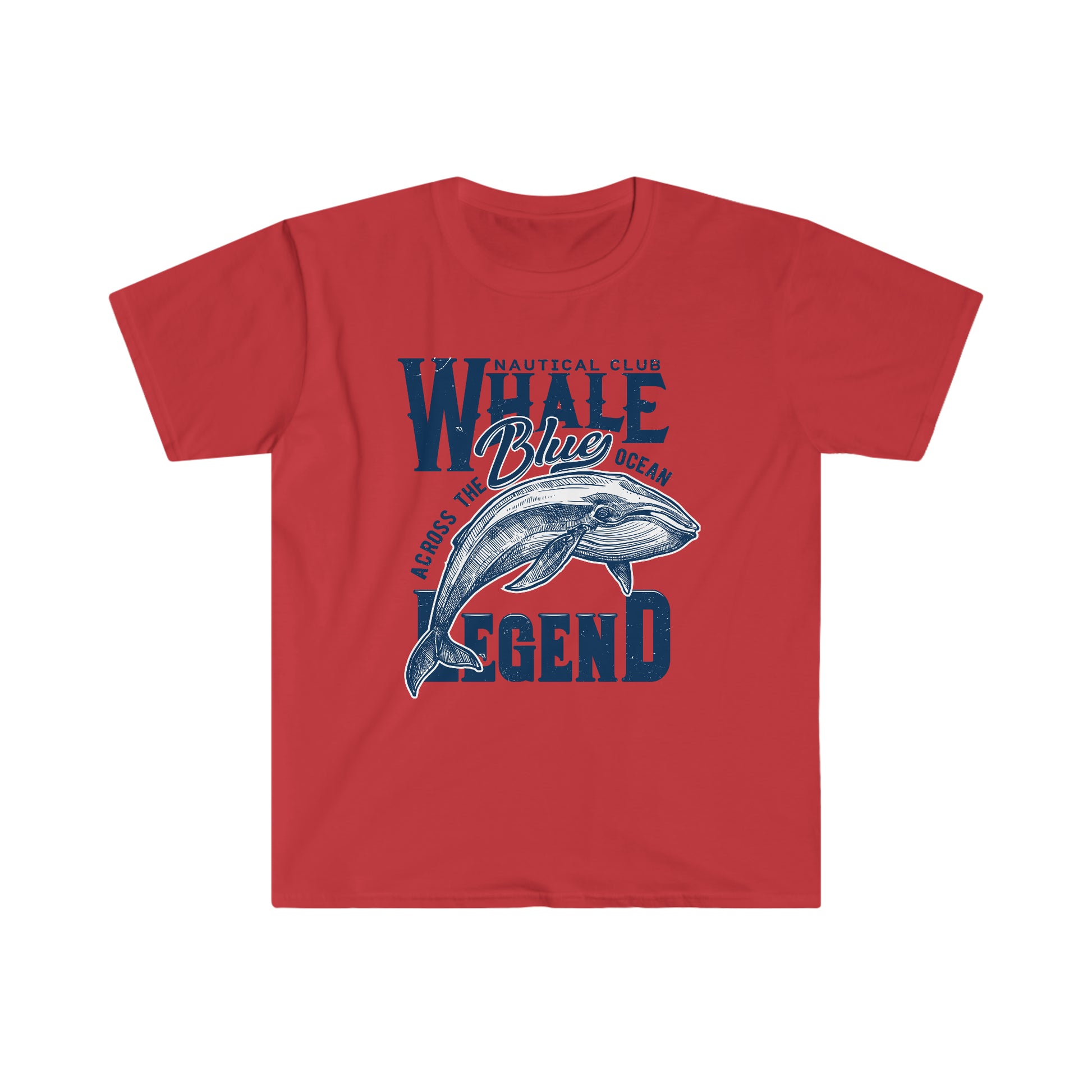 Nautical Whale Blue Legend Men's Softstyle T-Shirt - OCEANE