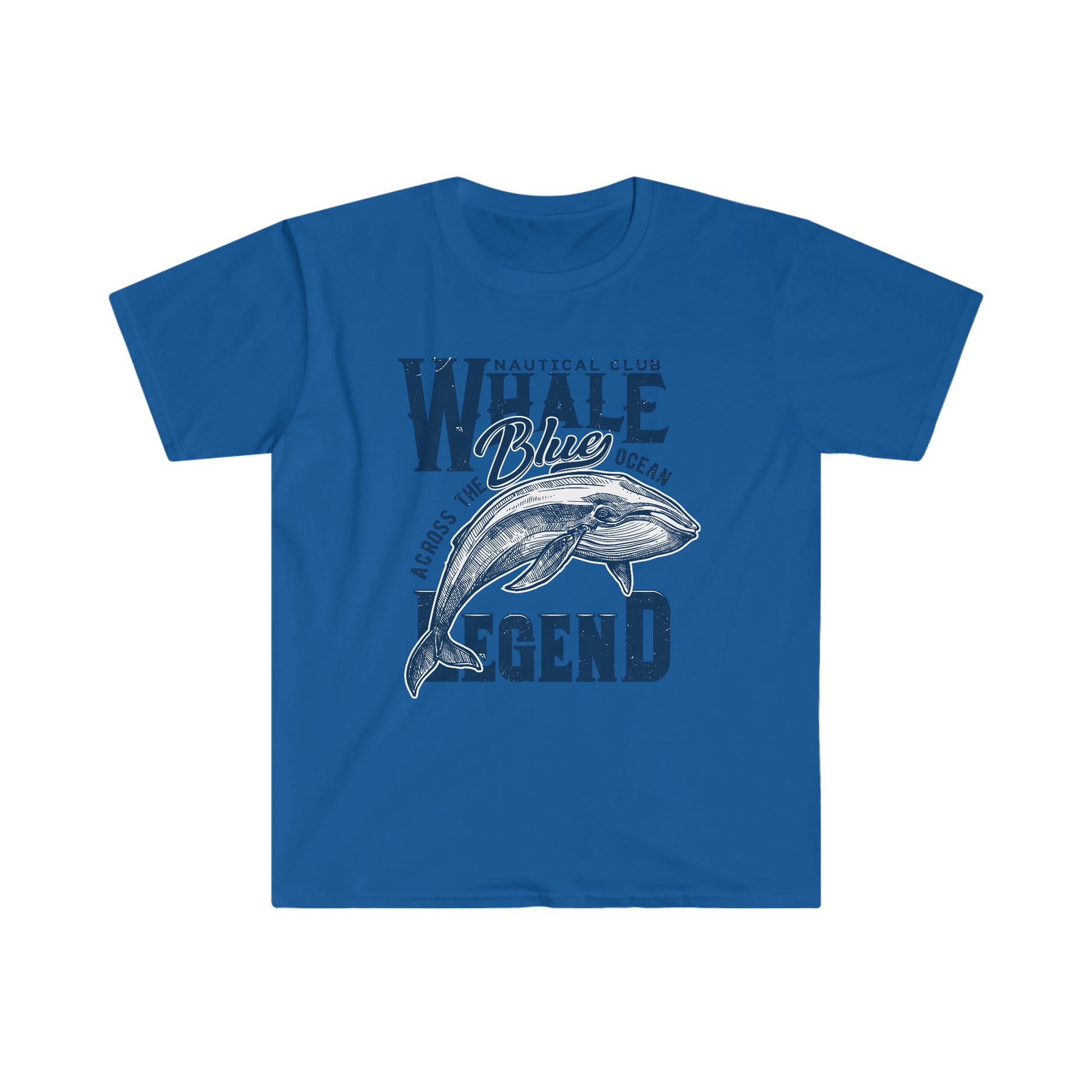 Nautical Whale Blue Legend Men's Softstyle T-Shirt - OCEANE