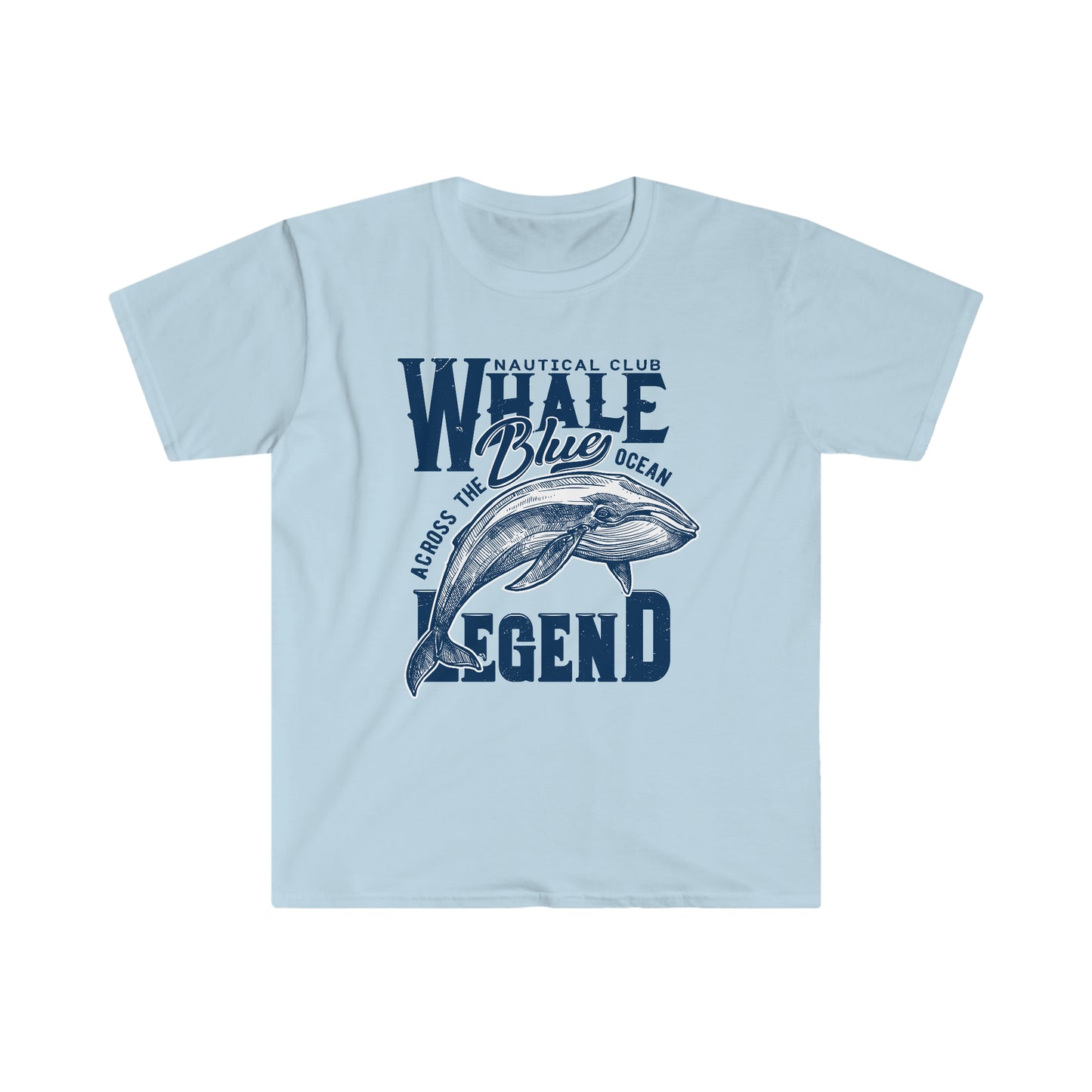 Nautical Whale Blue Legend Men's Softstyle T-Shirt - OCEANE