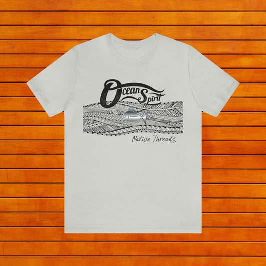 OCEAN SPIRIT NATIVE THREADS FISH TRIBAL Unisex Jersey Short Sleeve Tee - OCEANE