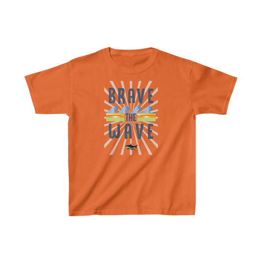 KIDS BRAVE THE WAVE  CUTE SHARK Heavy Cotton™ Tee - OCEANE