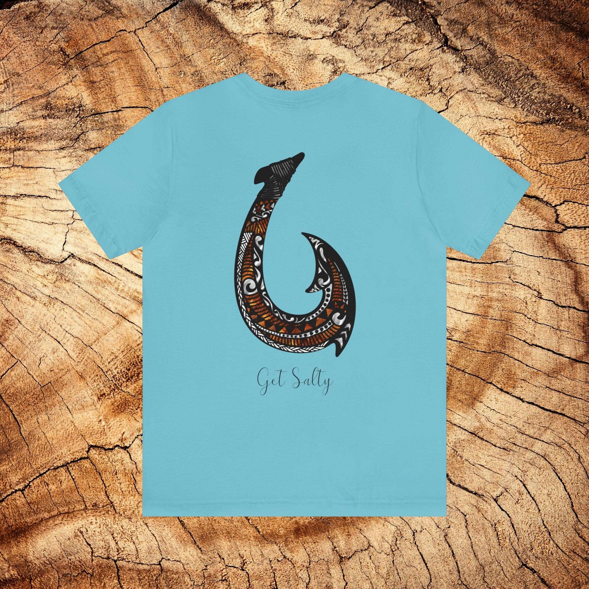 GET SALTY Living the Ocean Life KOA Fish Hook Super Soft Unisex Jersey Short Sleeve Tee - OCEANE